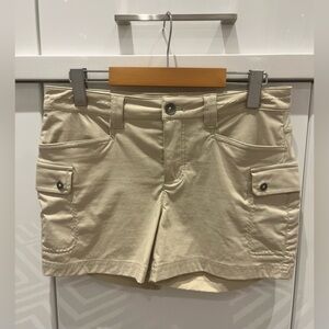 💛Eddie Bauer Women’s Tan Travex Cargo Utility Hiking Shorts (NWOT), Size 4